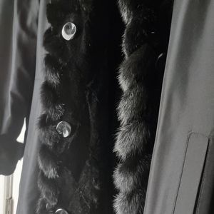 Genuine mink and fox reversible fur jacket